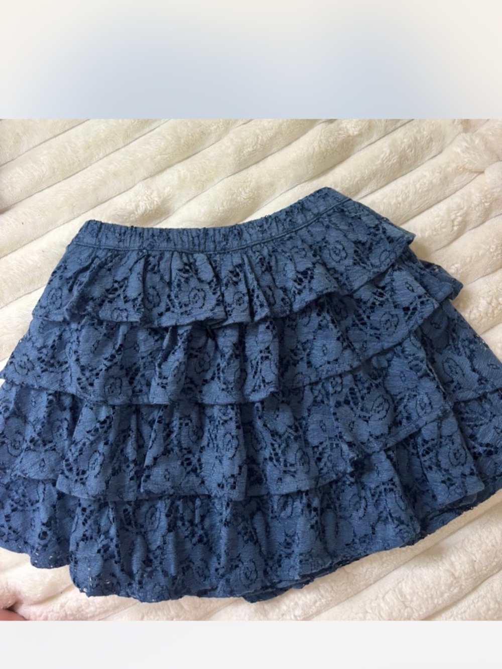 Abercrombie & Fitch Navy Lace Tiered Skirt